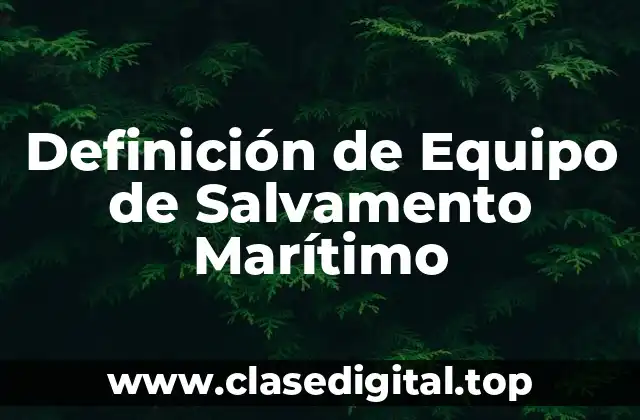 Definición de Equipo de Salvamento Marítimo