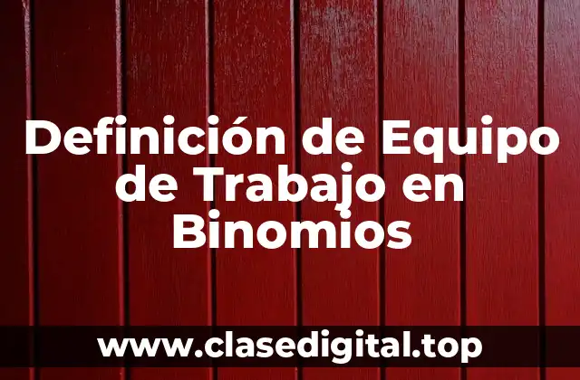 Definición de Equipo de Trabajo en Binomios