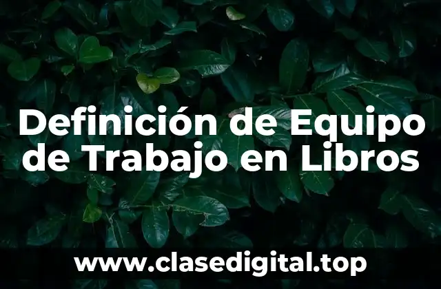 Definición de Equipo de Trabajo en Libros