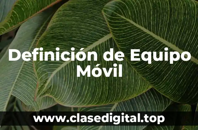 Definición de Equipo Móvil