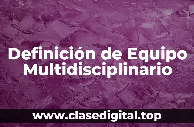 Definición de Equipo Multidisciplinario