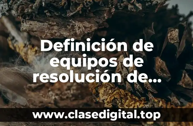 Definición de equipos de resolución de problemas