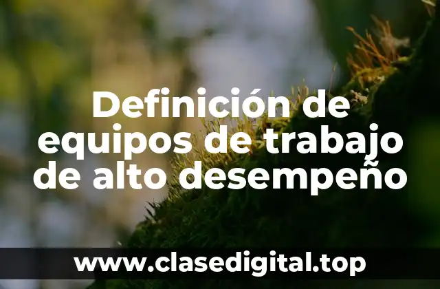 Definición de equipos de trabajo de alto desempeño