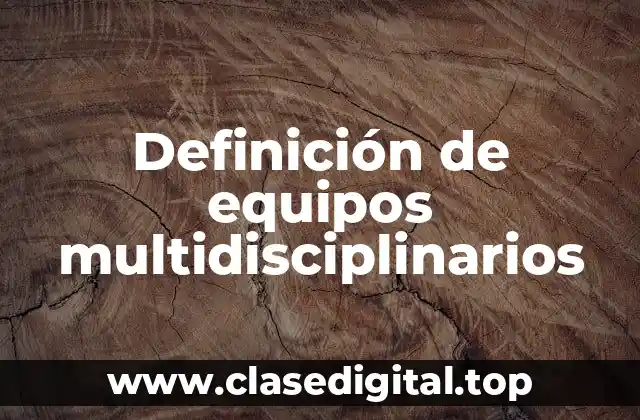 Definición de equipos multidisciplinarios