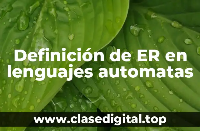 Definición de ER en lenguajes automatas