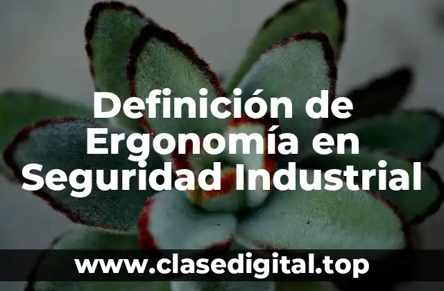 Definición de Ergonomía en Seguridad Industrial