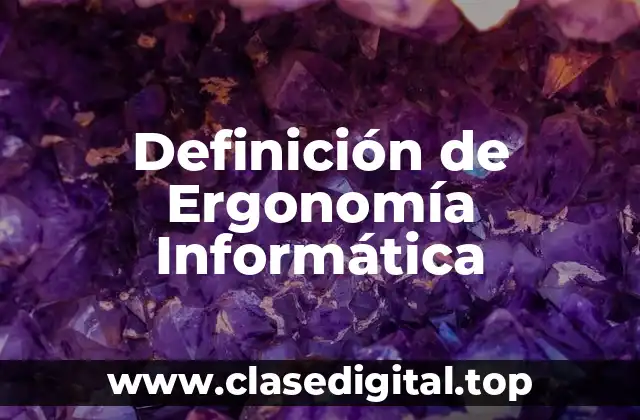 Definición Técnica de Ergonomía Informática