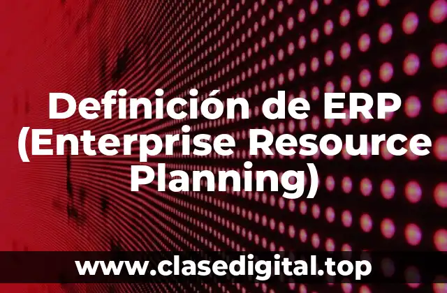 Definición de ERP (Enterprise Resource Planning)