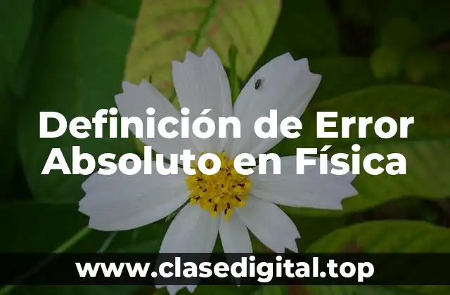 Definición de Error Absoluto en Física