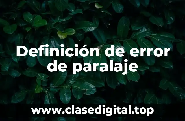 Ejemplos de error de paralaje