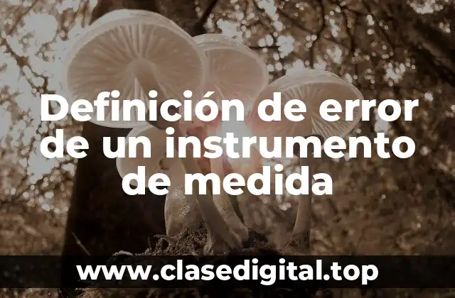 Definición de error de un instrumento de medida