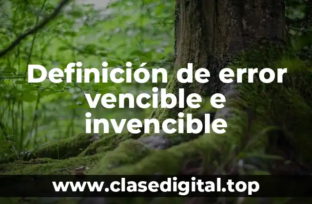 Definición de error vencible e invencible