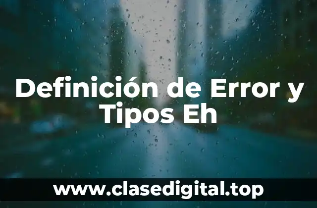 Definición técnica de Error