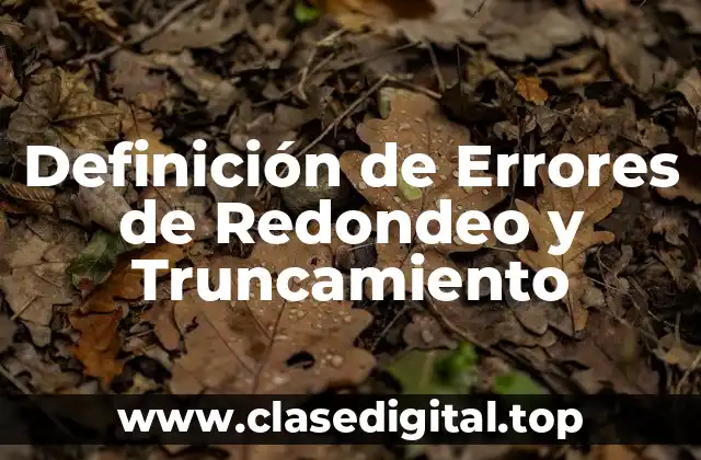 Definición de Errores de Redondeo y Truncamiento