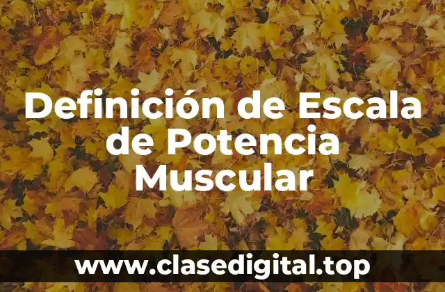 Definición de Escala de Potencia Muscular