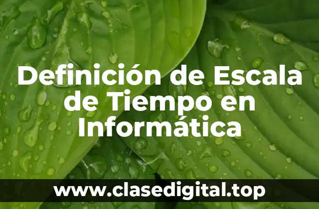 Definición de Escala de Tiempo en Informática