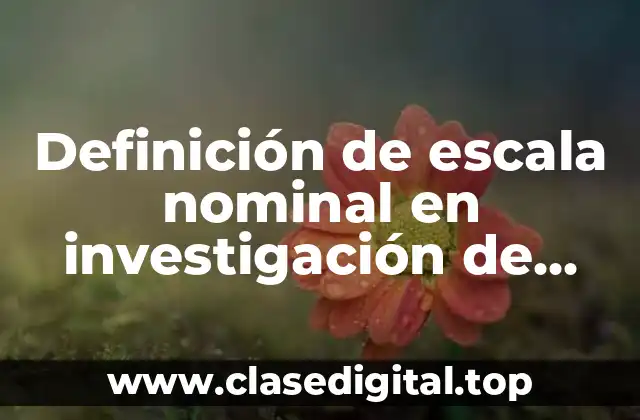 Definición de escala nominal en investigación de mercados