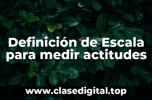 Definición de Escala para medir actitudes