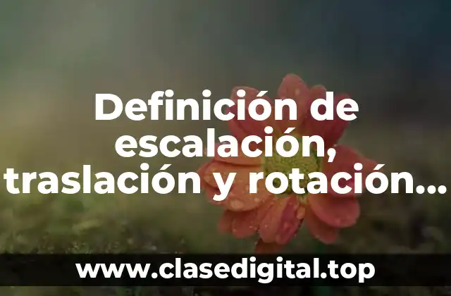 Definición de escalación, traslación y rotación en 3D