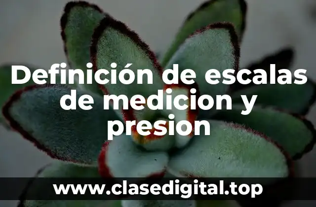 Definición de escalas de medicion y presion