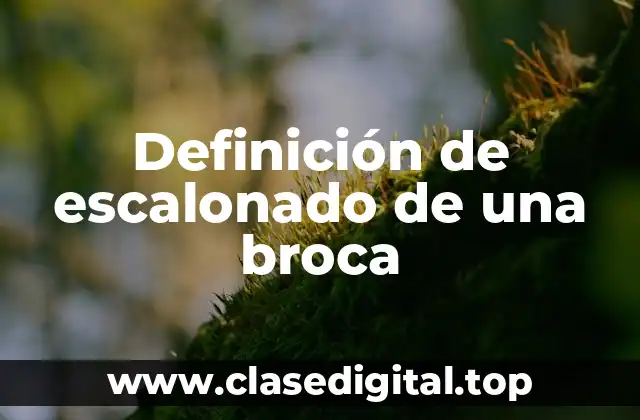 Definición de escalonado de una broca