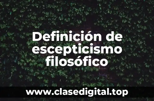 Definición de escepticismo filosófico