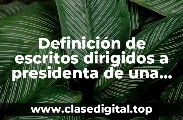 Ejemplos de escritos dirigidos a la presidenta de una institución