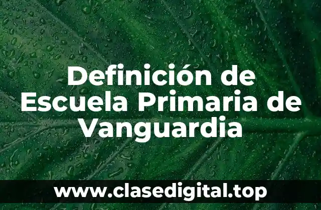Definición de Escuela Primaria de Vanguardia