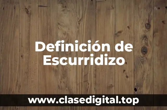 Definición de Escurridizo