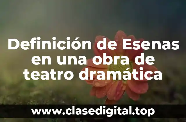Definición de Esenas en una obra de teatro dramática