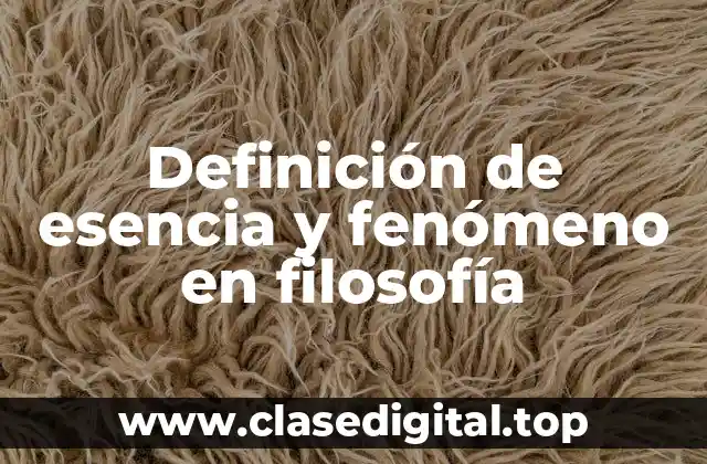 Definición de esencia y fenómeno en filosofía