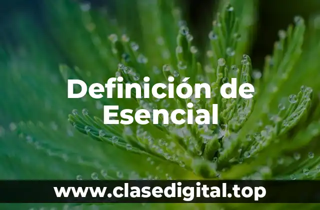 Definición de Esencial