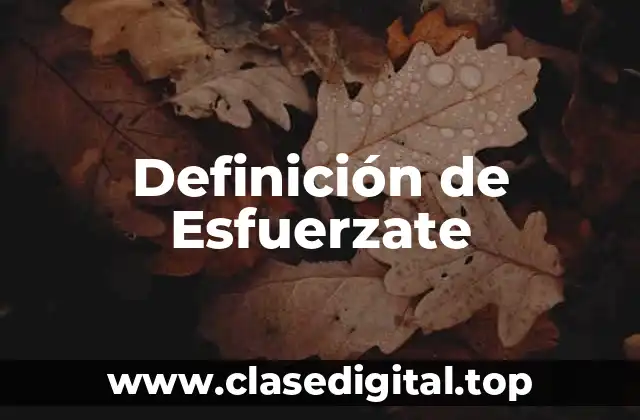 Definición de Esfuerzate