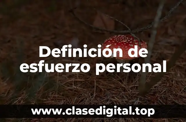 Definición de esfuerzo personal