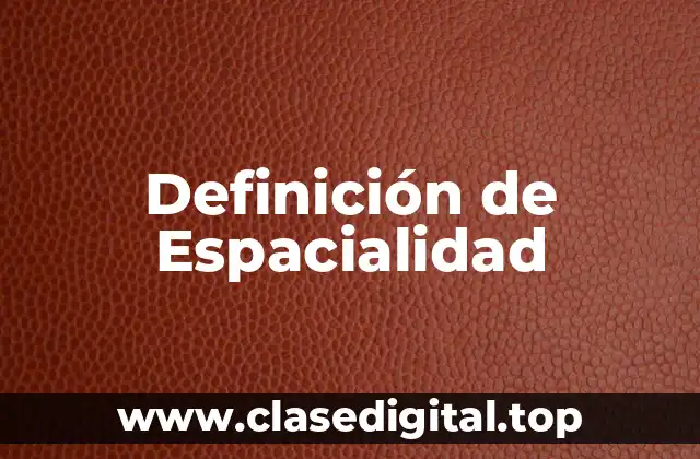 Definición técnica de Espacialidad