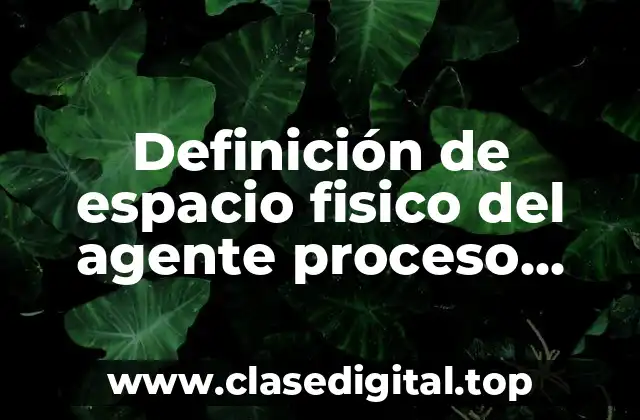 Definición de espacio fisico del agente proceso salud enfermedad