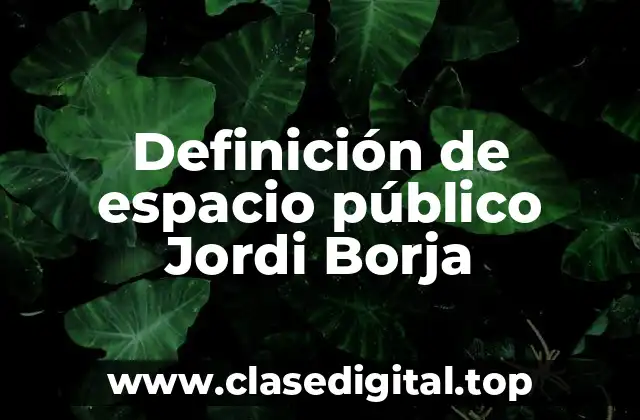 Definición de espacio público Jordi Borja