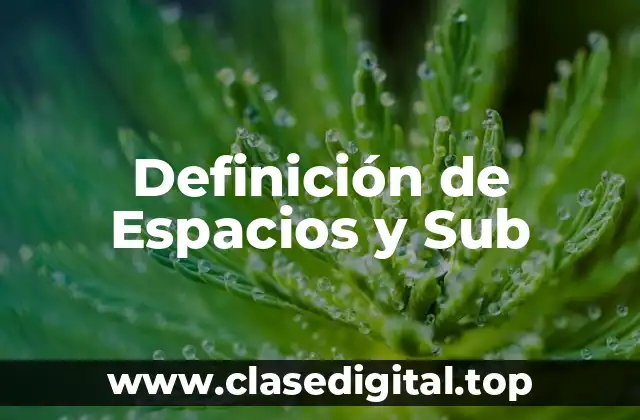 Definición de Espacios y Sub