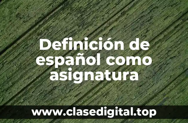 Definición de español como asignatura