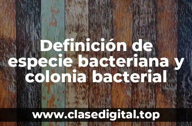 Definición de especie bacteriana y colonia bacterial