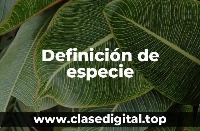 Definición de especie