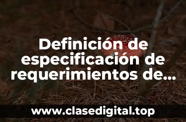 Definición de especificación de requerimientos de software punto de venta