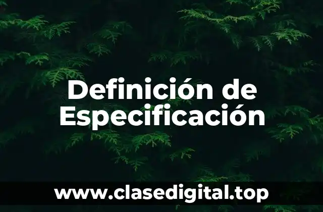 Definición Técnica de Especificación