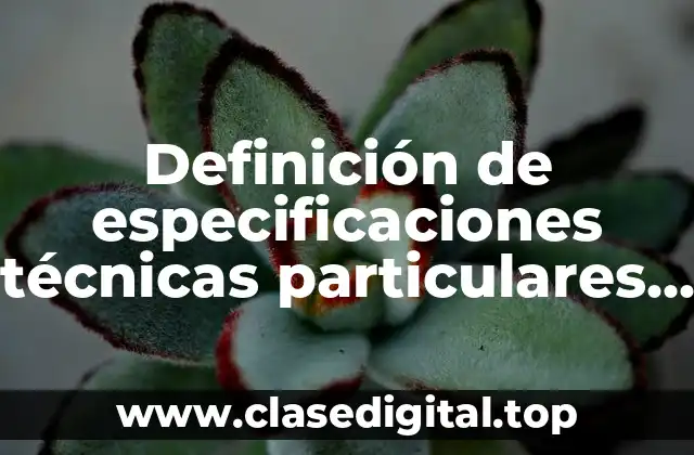 Definición de especificaciones técnicas particulares y generales