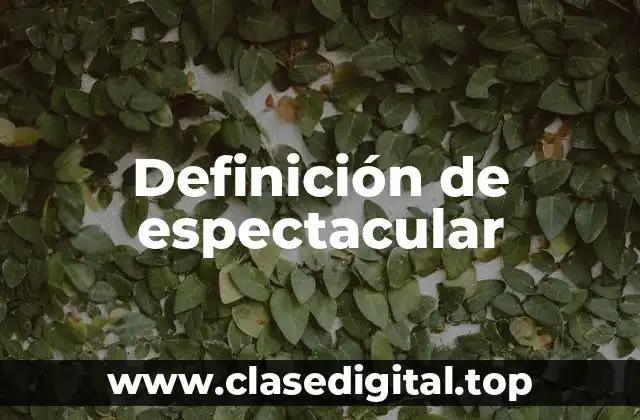 Definición de espectacular