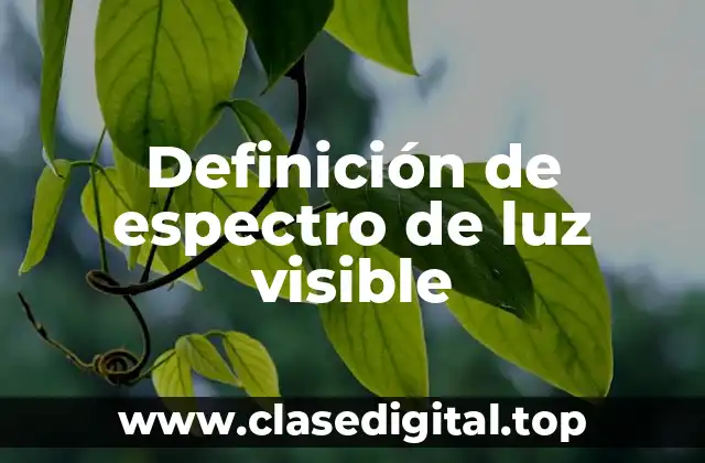 Definición de espectro de luz visible