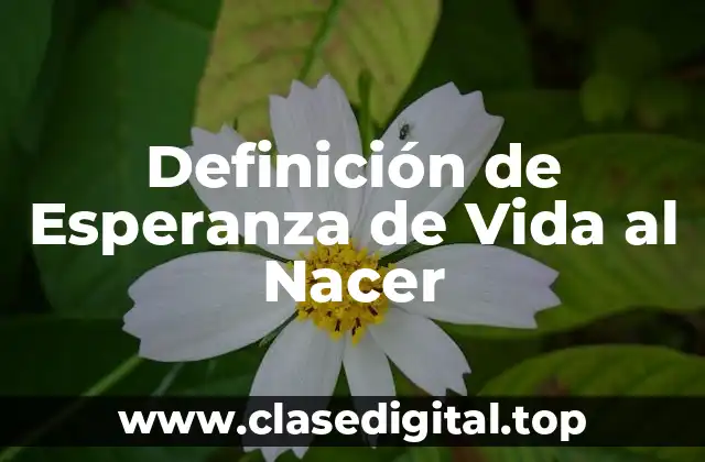 Definición de Esperanza de Vida al Nacer