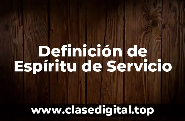 Definición técnica de Espíritu de Servicio