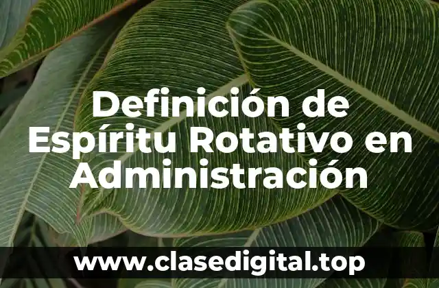 Definición de Espíritu Rotativo en Administración