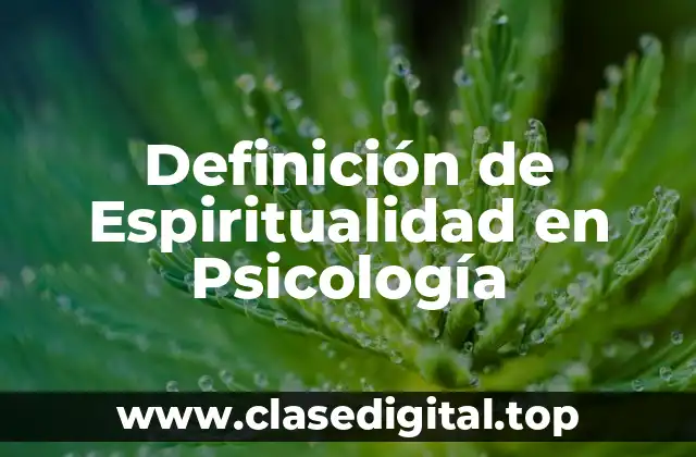 Definición de Espiritualidad en Psicología